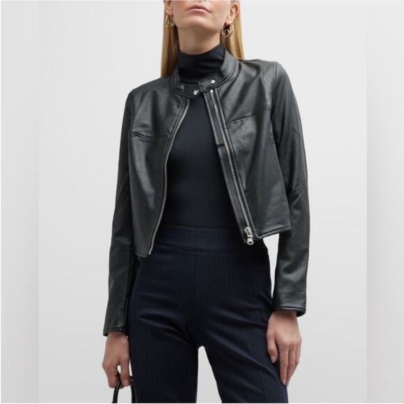 NWT Spanx Faux Leather Moto Jacket II Size Large - Picture 1 of 13